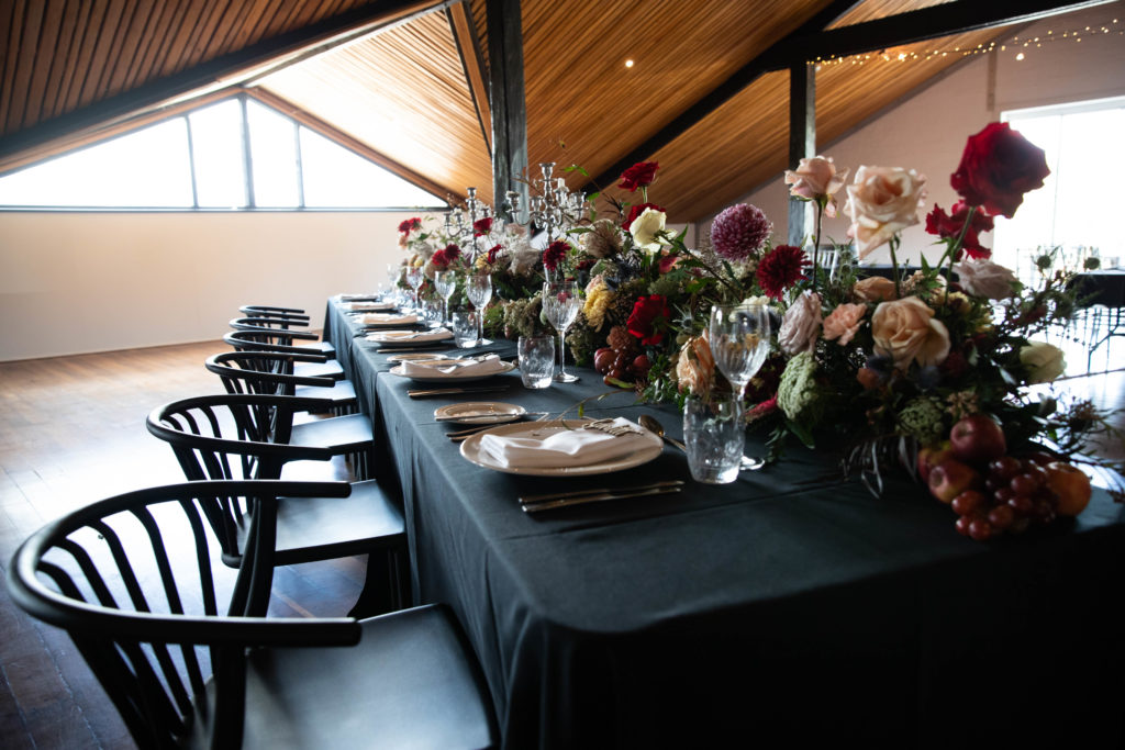 Table arrangements for a Winter Wonderland Style Wedding