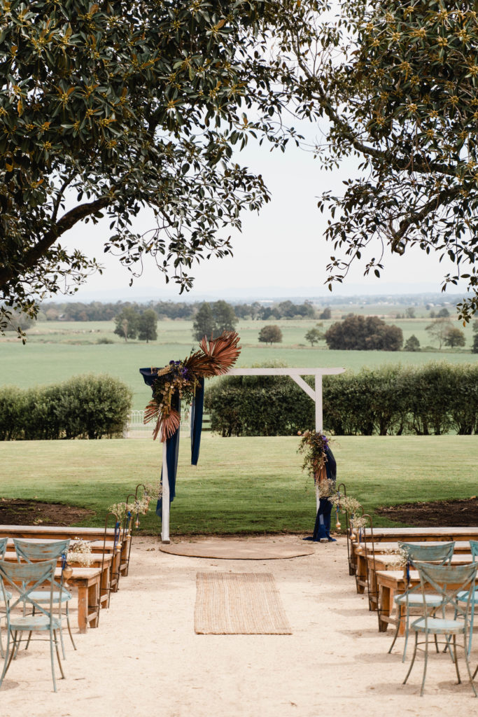 Arbour in front of paddock at Hunter Valley Wedding Venue Wallalong House