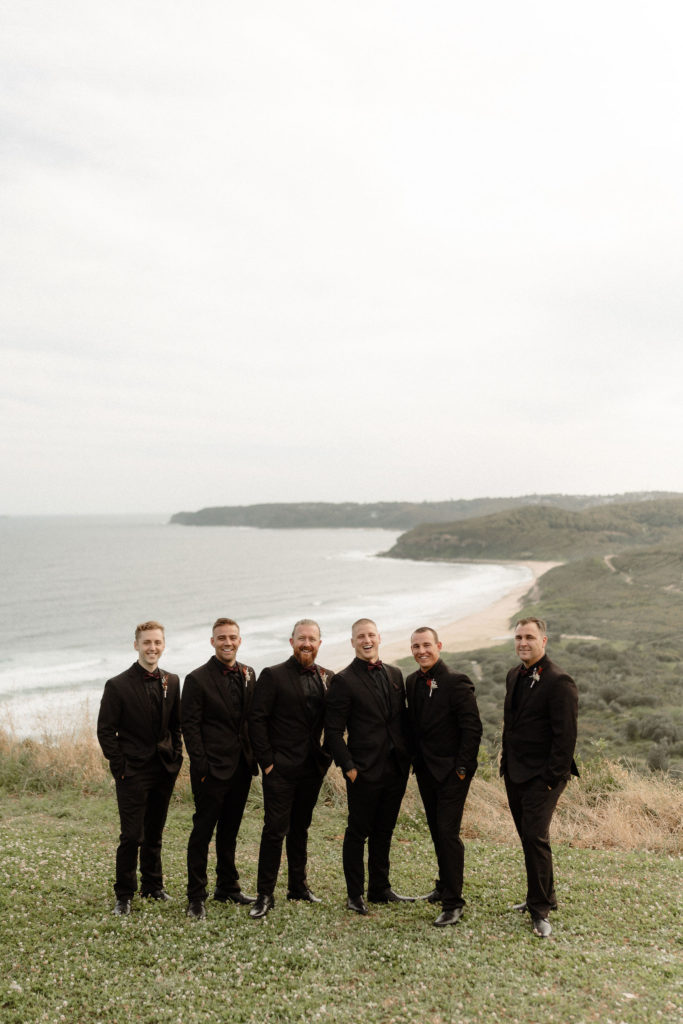 Groom with groomsmen at Hickson St Lookout wedding