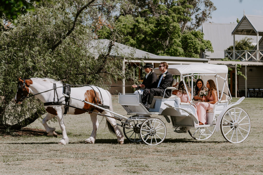 Carriage arriving at Hunter Valley Wedding Venue Circa 1876