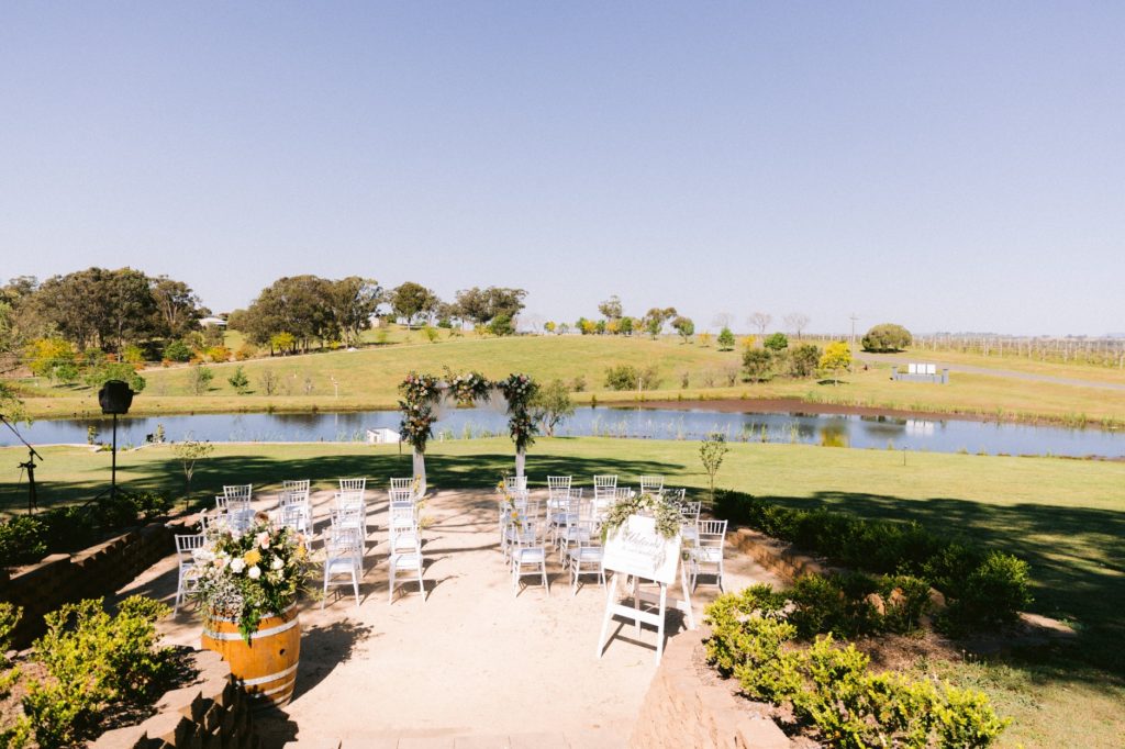 Outdoor wedding venue set up at Willow Tree Estate
