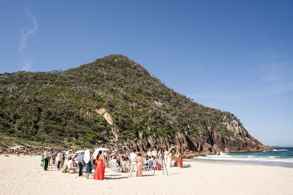 wide shot of a wedding at Zenith Beach