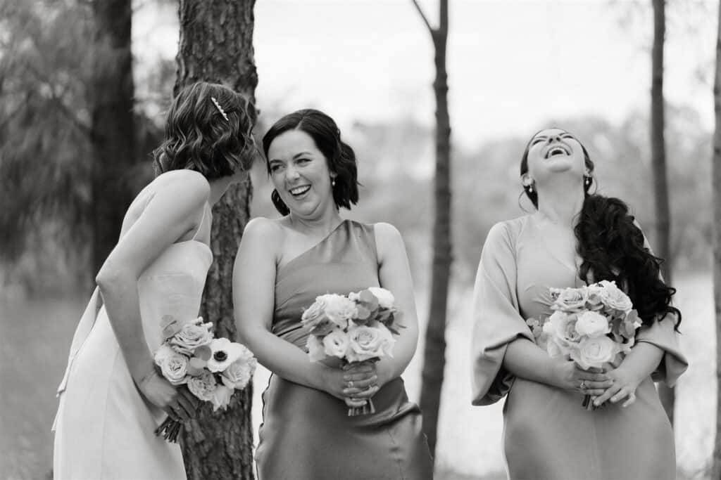 Bridesmaids laughing out loud at The Wine House