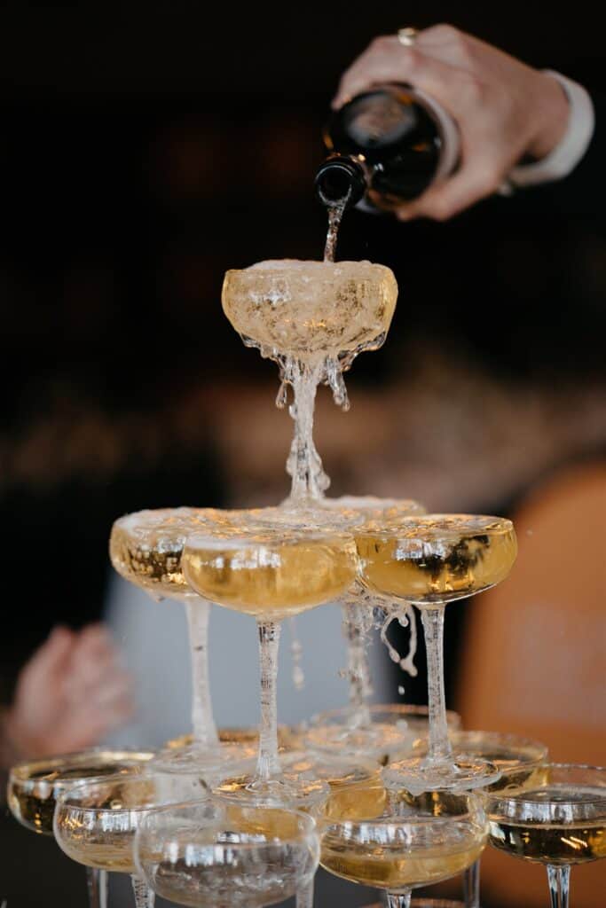 Perfect wedding champagne tower