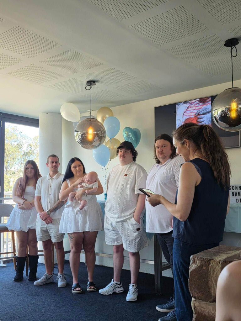 julie-muir-celebrating-a-baby-naming-ceremony-at-shortland-for-connor